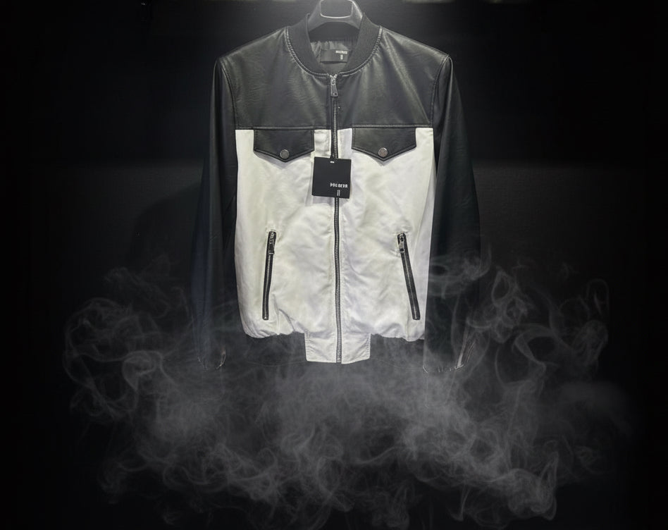 Giubbotto Soldier Pelle&Nylon Nero