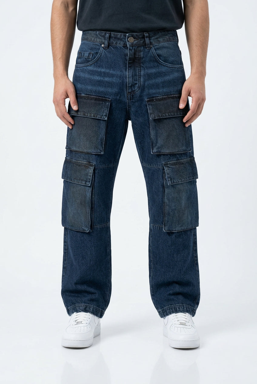 Jeans Baggy con Tasconi SYST denim blu