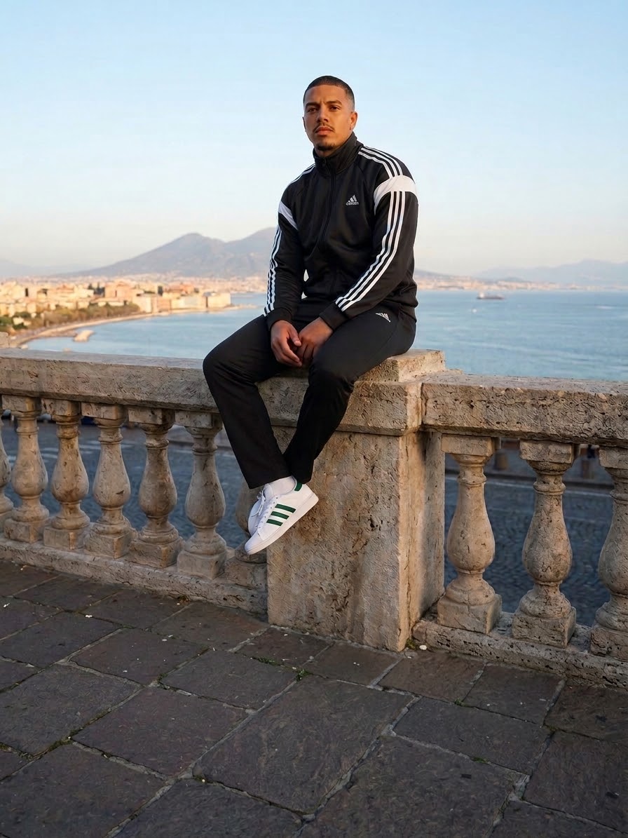 Tuta Adidas Nera Banda spalla
